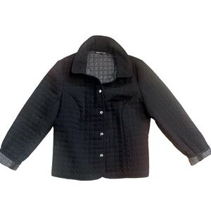 Briggs New York- Quilted Black Fully Lined Snap Front Jacket  Size 18
